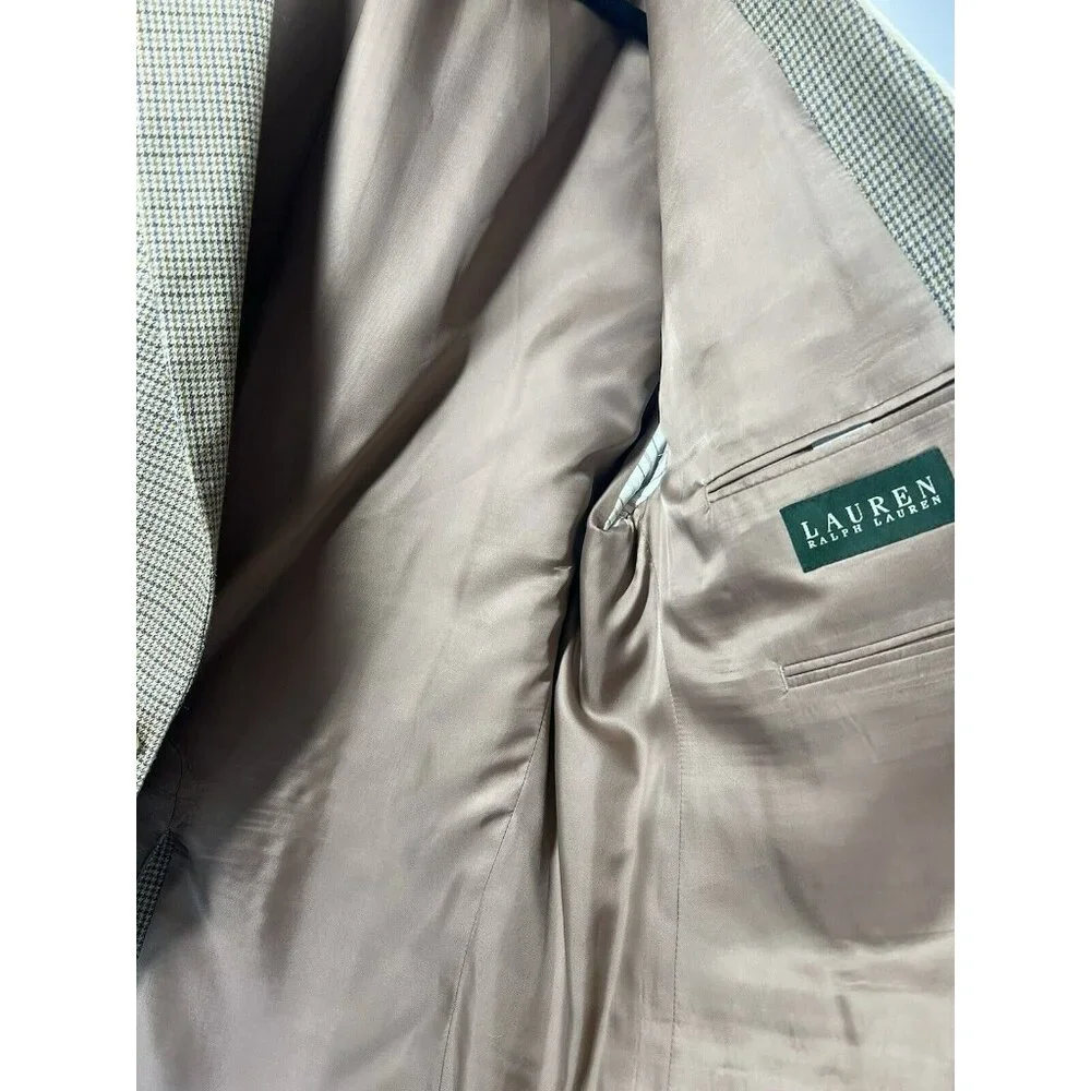 Lauren Ralph Lauren Mens Blazer Jacket Size 48L Long Silk Wool Two Button Single
